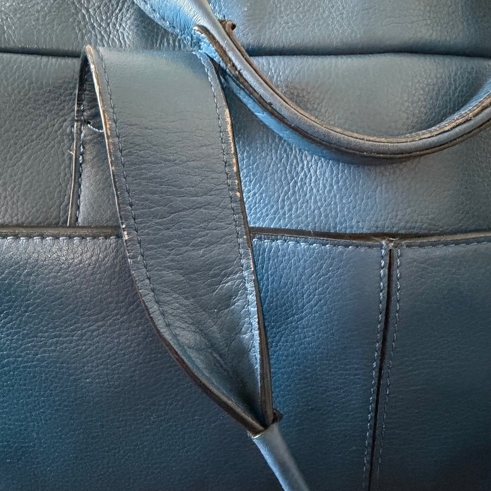 Coach Metropolitan Slim Briefcase Blue Leather Laptop Bag, Tote, Messenger bag - Picture 13 of 16